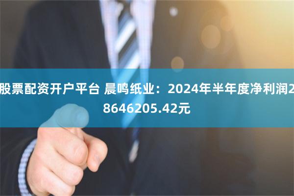 股票配资开户平台 晨鸣纸业：2024年半年度净利润28646205.42元