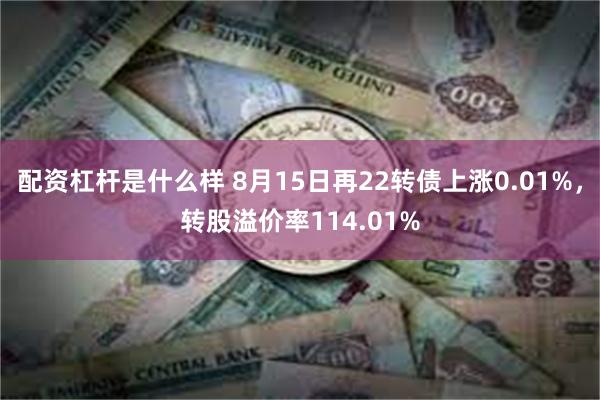 配资杠杆是什么样 8月15日再22转债上涨0.01%，转股溢价率114.01%