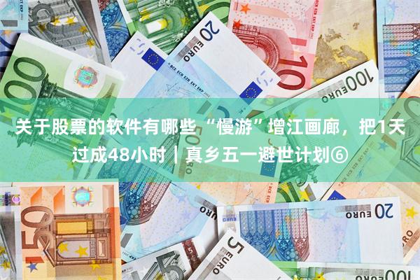 关于股票的软件有哪些 “慢游”增江画廊，把1天过成48小时｜真乡五一避世计划⑥